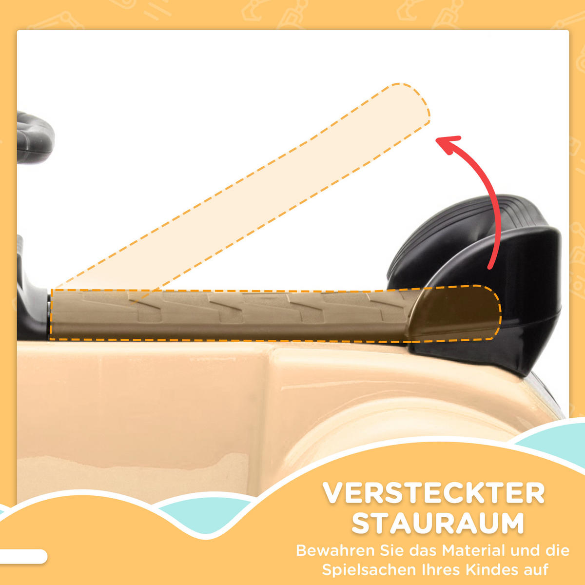 RUTSCHAUTO, Beige, Kunststoff, Metall - Beige, Kunststoff (77.5/41.5/45cm) - AIYAPLAY