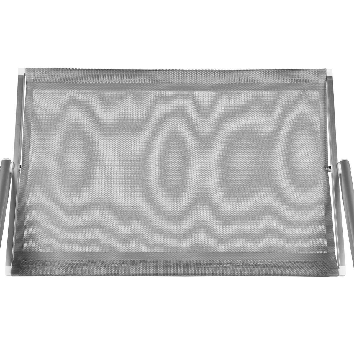 SONNENLIEGE Grau 61/186/38 cm - Grau, Metall (61/38/186cm) - Mobili Rebecca