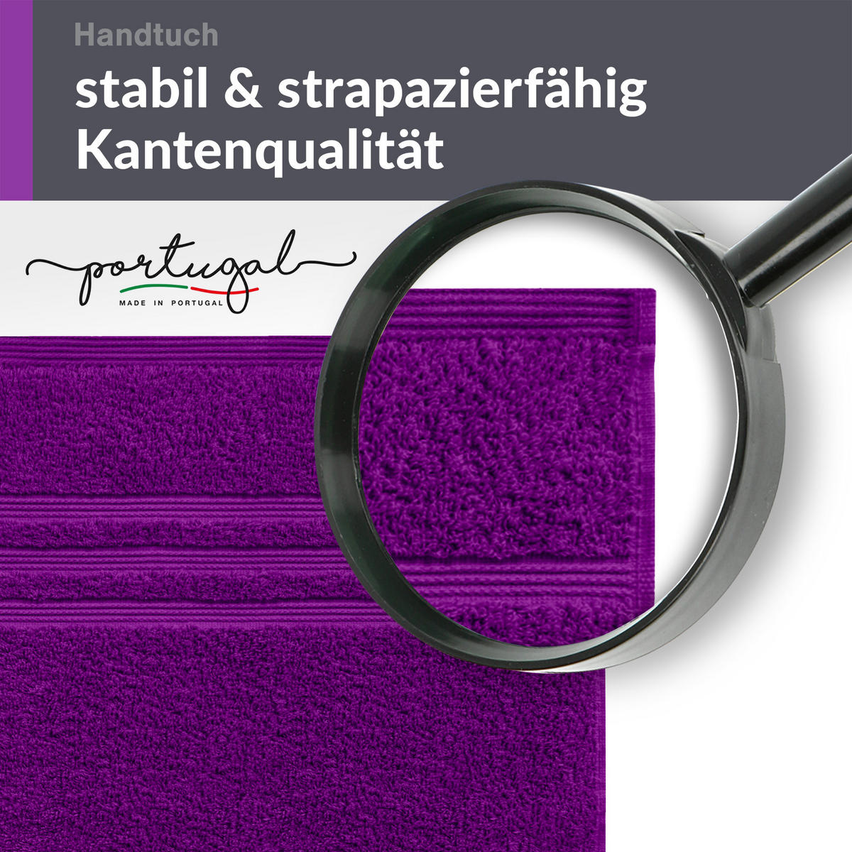 HANDTUCH 50x100 cm London Aubergine Lila 4er Set - Aubergine, Textil (50/100cm) - Lashuma