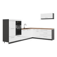 KUHINJA U OBLIKU SLOVA L Fame-Line, Sjajna Bijela /Antracit, 327 x 227 cm, RP Hrast - bijela visoki sjaj/antracit, drvni materijal (327/153.6/60cm) - Vicco