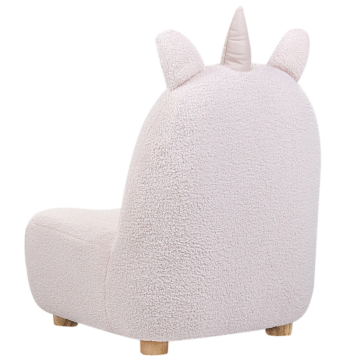 KINDERSESSEL Teddy-Optik pastellrosa Tierform Einhorn Lulea - Hellbraun/Pink, Kunststoff/Textil (50/75/54cm) - Beliani