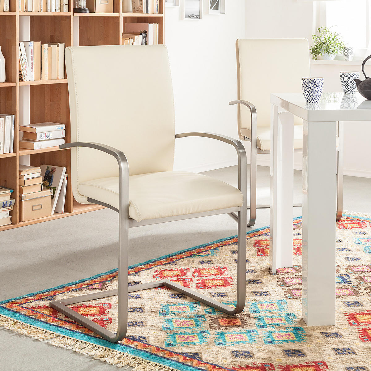 FREISCHWINGER - Creme, Leder/Metall (52/96/56cm) - home24