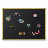 MAGNETTAFEL 100x70 cm Goldener Rahmen Farbe Schwarz - Sheeshamfarben, Metall (100/70/0.4cm) - TULUP