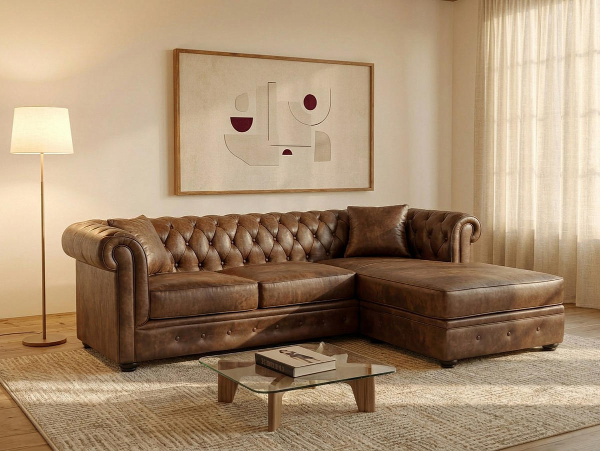 SOFA ohne Schlafmöglichkeit - 4 Personen - Stoff, Stoff, Stoff - Braun - Braun, Textil (228/72/163cm) - Vente-Unique