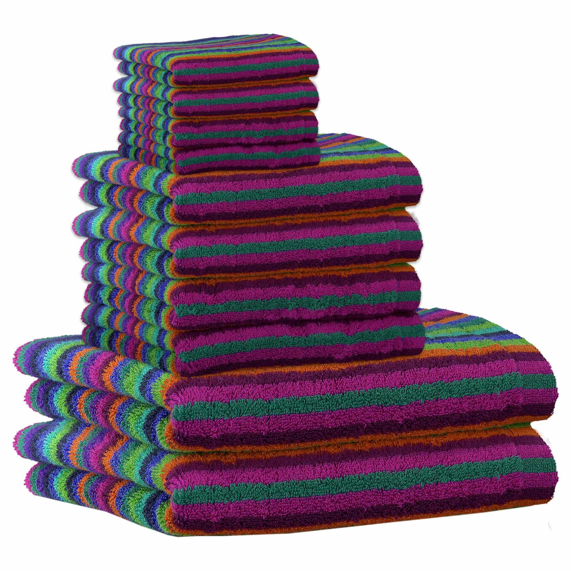 HANDTUCH Unisex Life Style Stripes Blau Baumwolle 10er Pack - Multicolor, Textil (200/135cm) - Cawoe