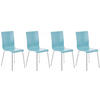 BESUCHERSTUHL 4er Set Holz hellblau - Hellblau, Holz/Metall (43/87/47cm) - CLP