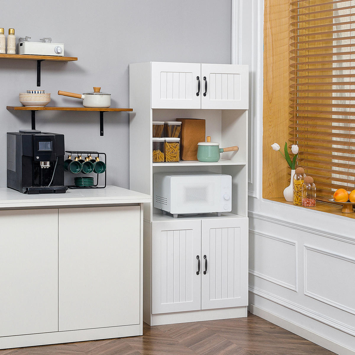 HIGHBOARD 70/170/40 cm Weiß aus MDF mit verstellbaren Einlegeböden - Weiß, Holzwerkstoff (40/170/70cm) - OKMYHOME