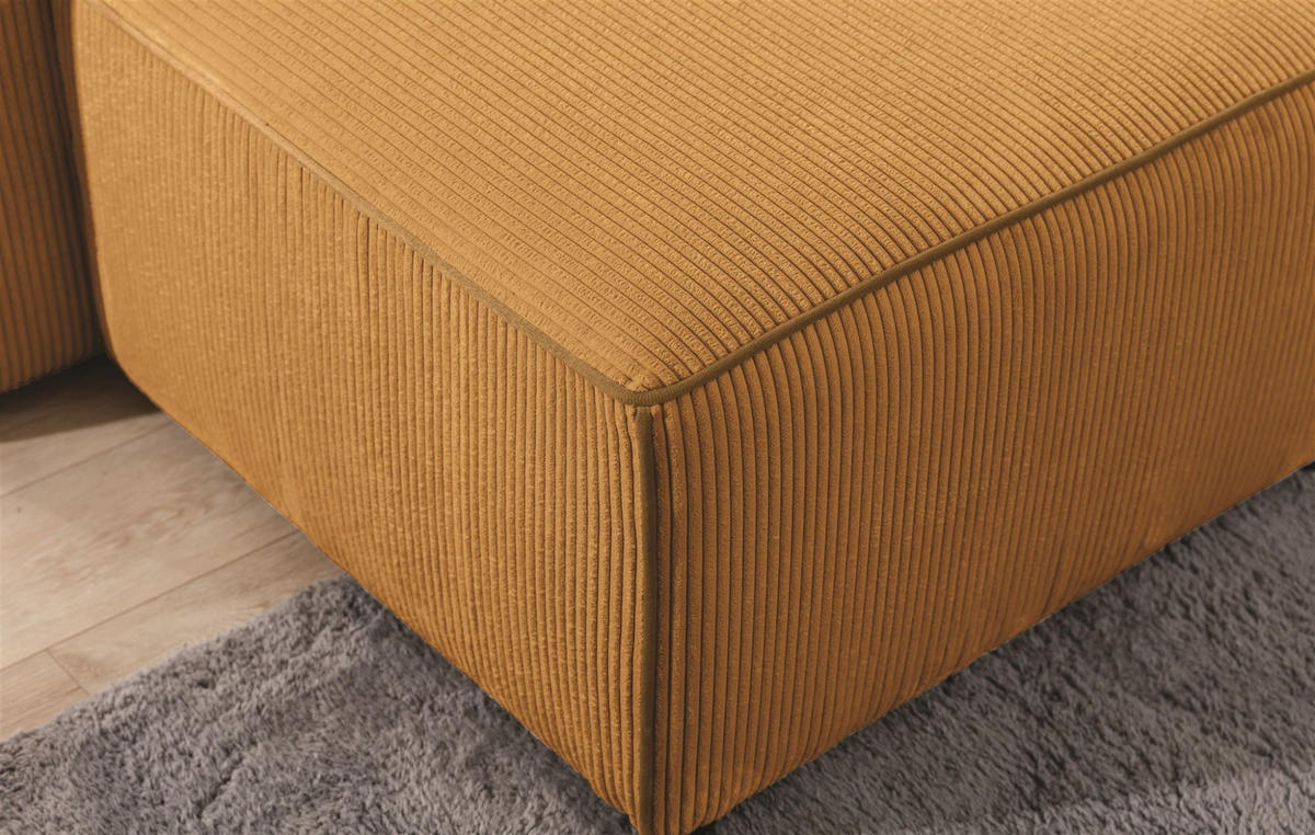 ECKSOFA Schlafsofa Waldo In Poso - Dunkelgelb, Holzwerkstoff/Textil (260/173cm) - Fun Möbel