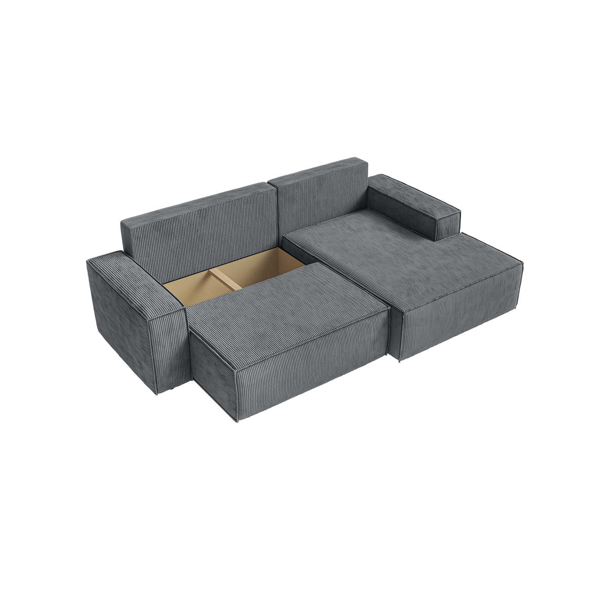 ECKSOFA Kokko mit Schlaffunktion, Grau - Grau, Textil (267/167cm) - Fedve