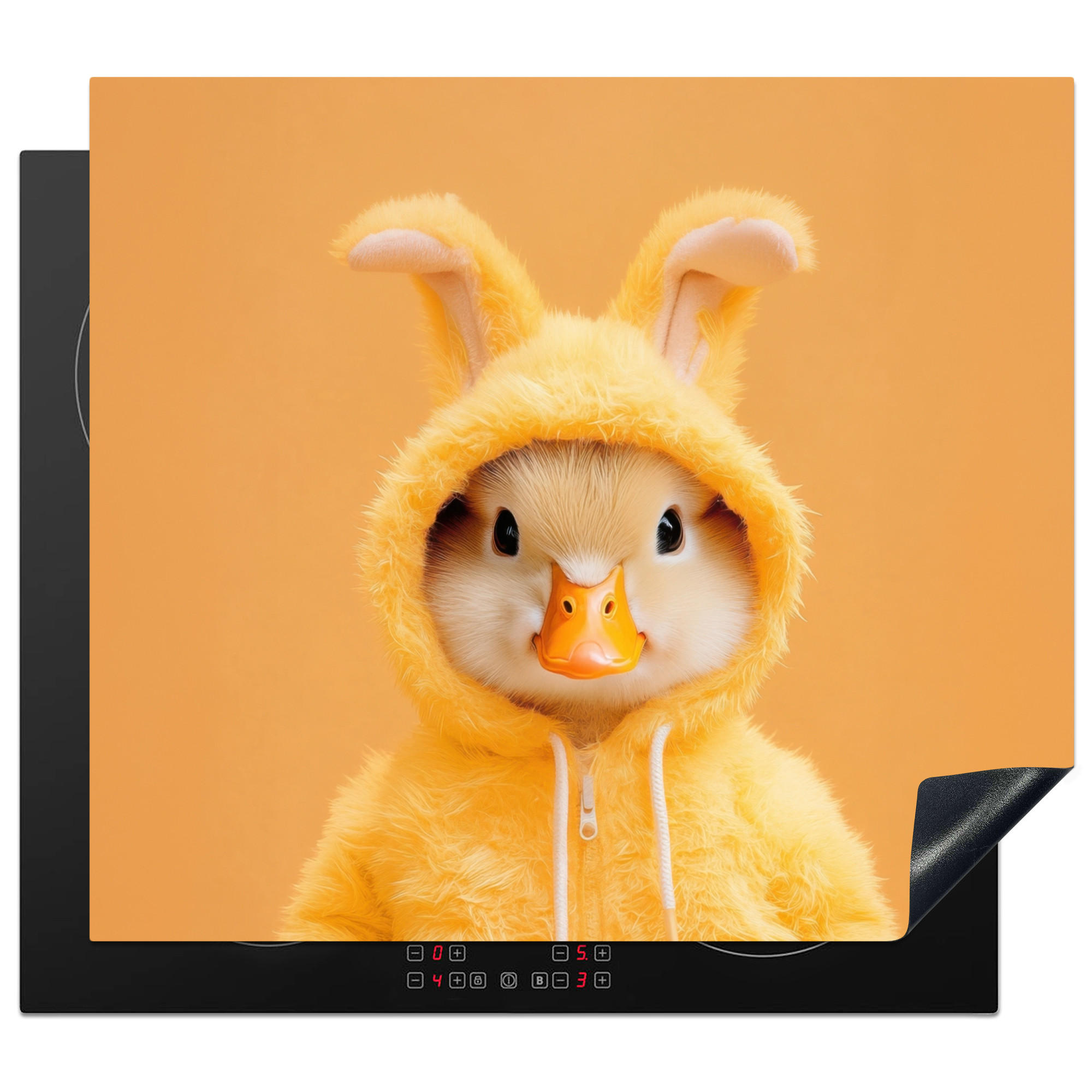 HERDABDECKPLATTE Osterhase - Kostüm - Ente Abdeckung Ceranfeld 57.6x51.6 cm - Gelb, Kunststoff (57.6/51.6/0.2cm) - MuchoWow