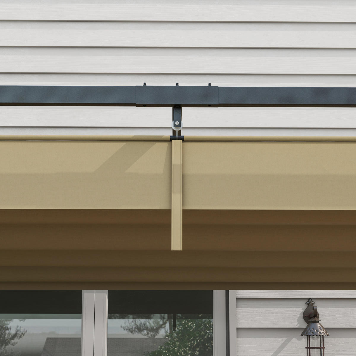 PERGOLA aus Stahl 4x3m - Beige, Metall (300/222/400cm) - Outsunny