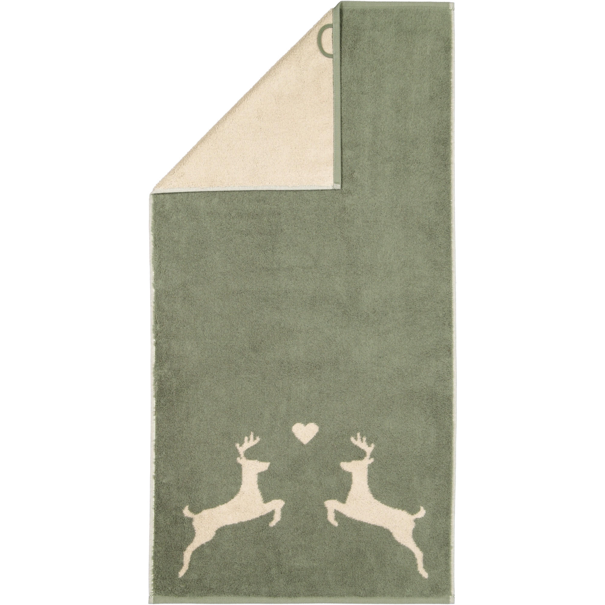 HANDTUCH ALPENCHIC EDITION HIRSCHE 6228 ZIRBE - 43 - Grün, Textil (50/100cm) - Cawoe