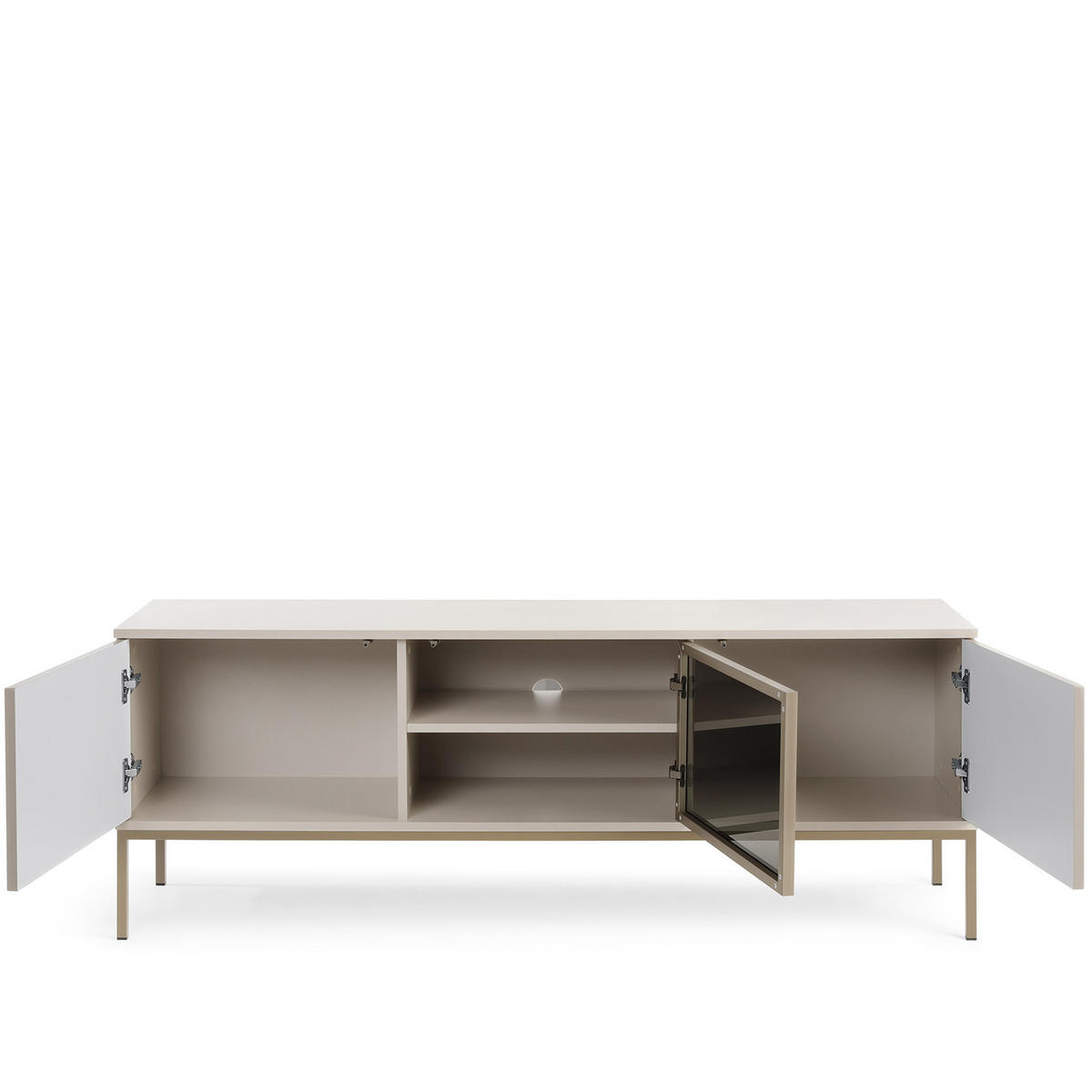 TV-LOWBOARD FONTE, Cremefarbig - Creme, Holzwerkstoff (154/56/39cm) - KONSIMO®