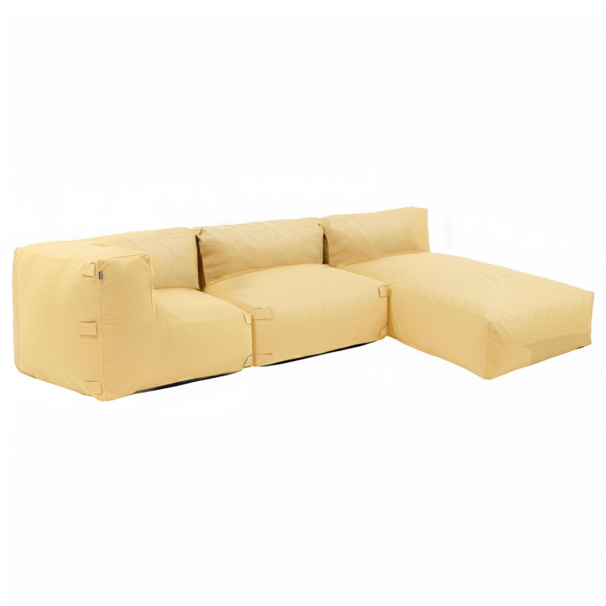 GARTENSOFA mit 3 Sitzplätzen, Hellgelb - Gelb, Textil - Oviala