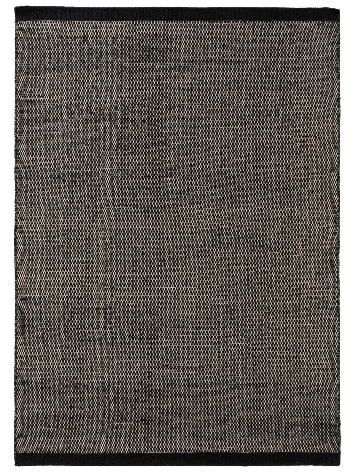 WOLLTEPPICH Rocco Schwarz/Weiß 170x240 cm - Schwarz, Naturmaterialien/Textil (170/240cm) - benuta Pure