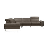 ECKSOFA Genius Echtleder Greige - Greige, Leder/Metall (230/264cm)