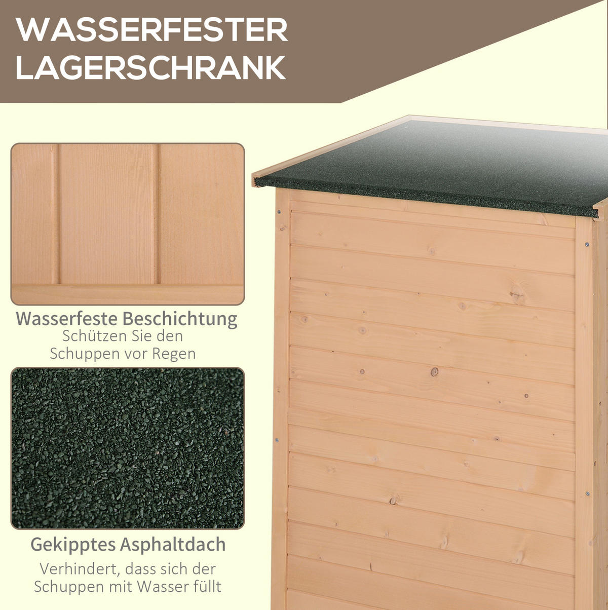 GARTENKOMMODE 75/115/56 cm Naturholz aus Holz mit Verriegelung - Naturfarben, Holz (56/115/75cm) - OKMYHOME