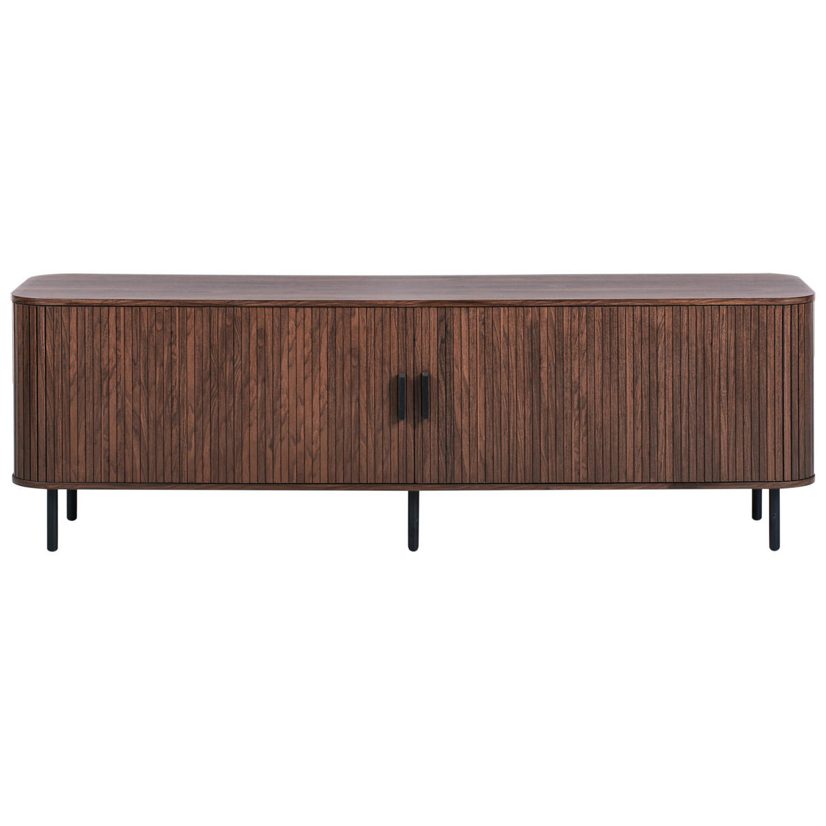 TV-MÖBEL Dunkelbraun Bradley - Schwarz/Braun, Holzwerkstoff (180/58/45cm) - Beliani