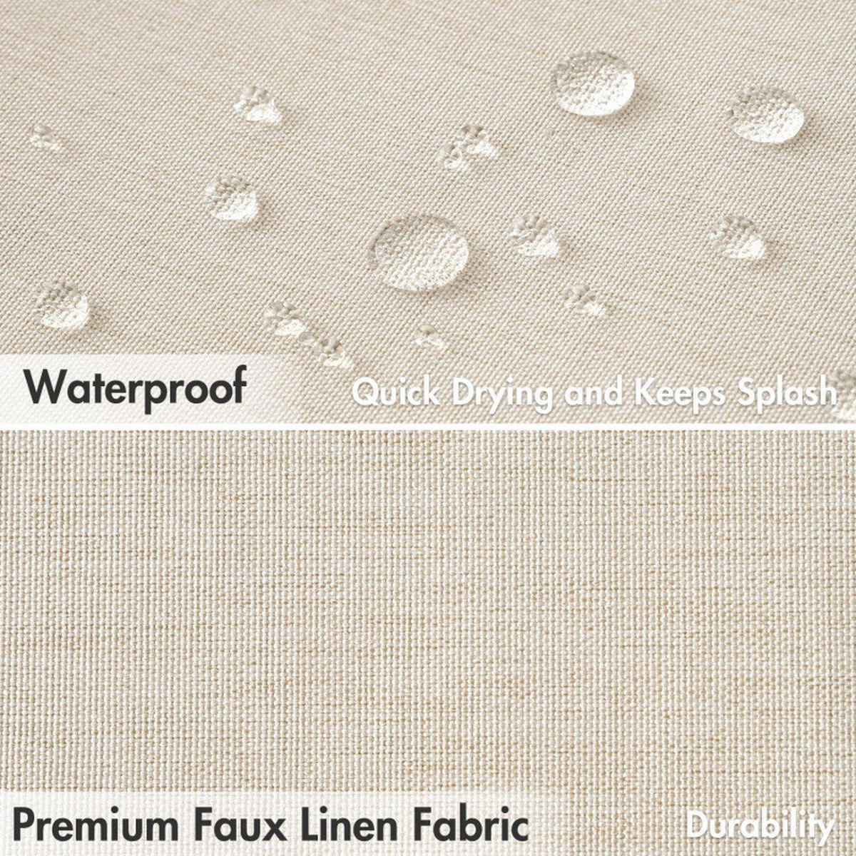 DUSCHVORHANG, beige, Leinenoptik, 90 x 180 cm - Weiß, Textil (180/90cm)