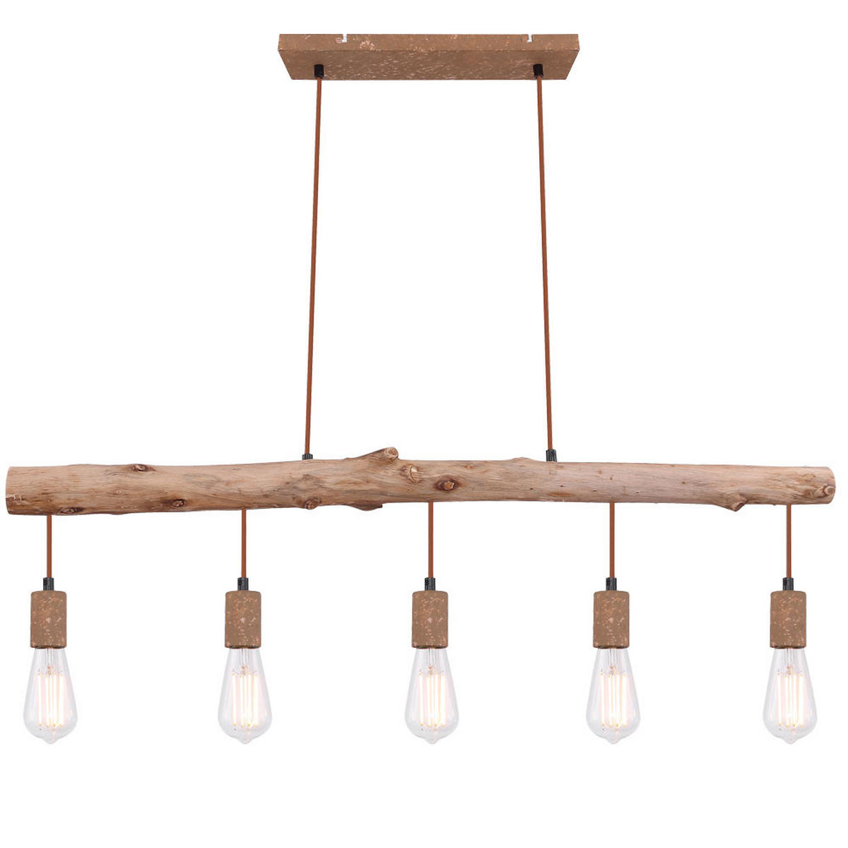 LED HÄNGELEUCHTE Holzbalken Braun - Braun, Holz (100/8.5/140cm) - Globo Lighting