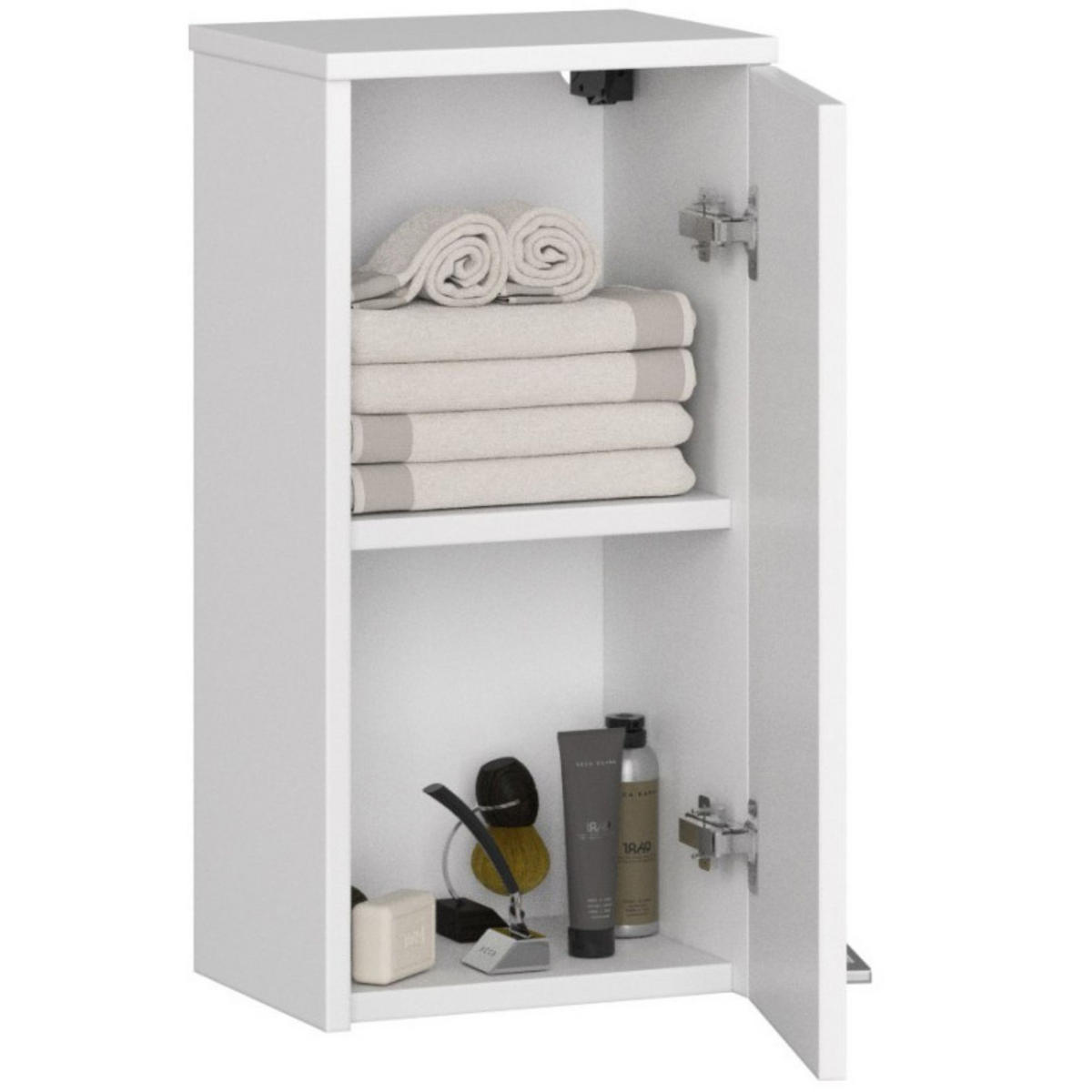 HÄNGESCHRANK Weiß 30x22,5x60 cm - Silberfarben/Weiß, Holzwerkstoff/Kunststoff (30/60/22.5cm) - Akord