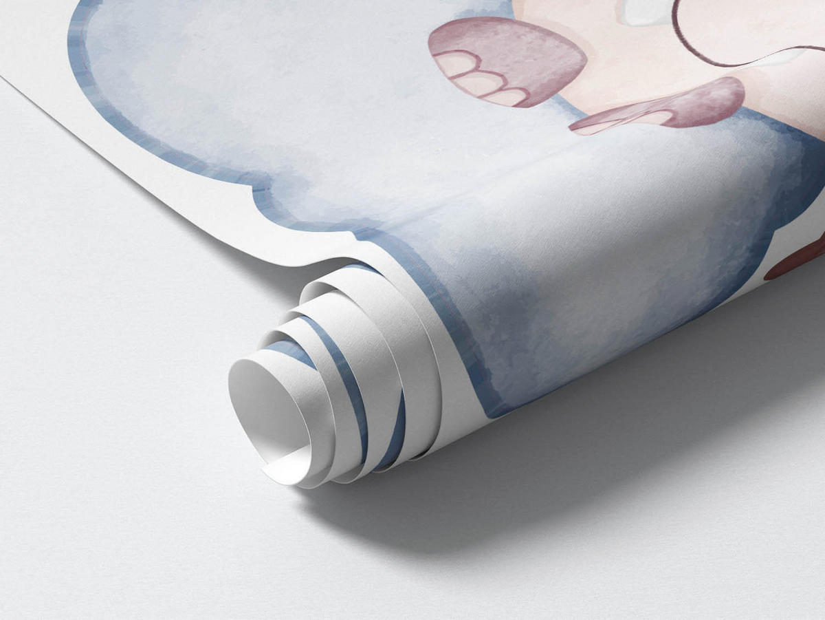 WANDAUFKLEBER 100x136cm - Tiere in den Wolken - Multicolor, Kunststoff (100/136/0.1cm) - Wallfluent