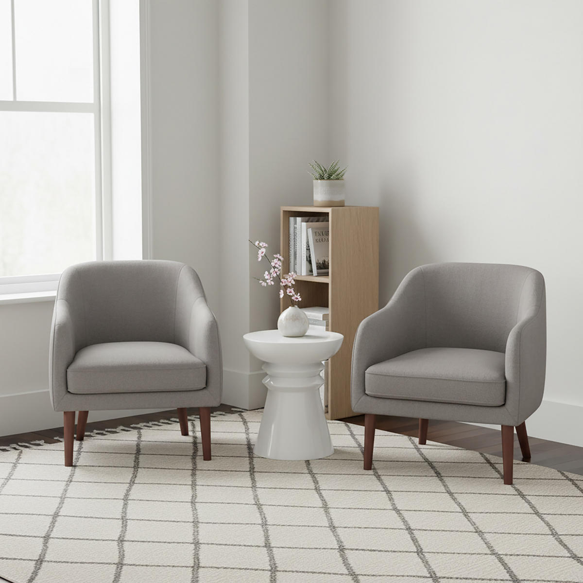 STRANSKI tabel - bela, kovina (38/38/45cm) - Relaxdays