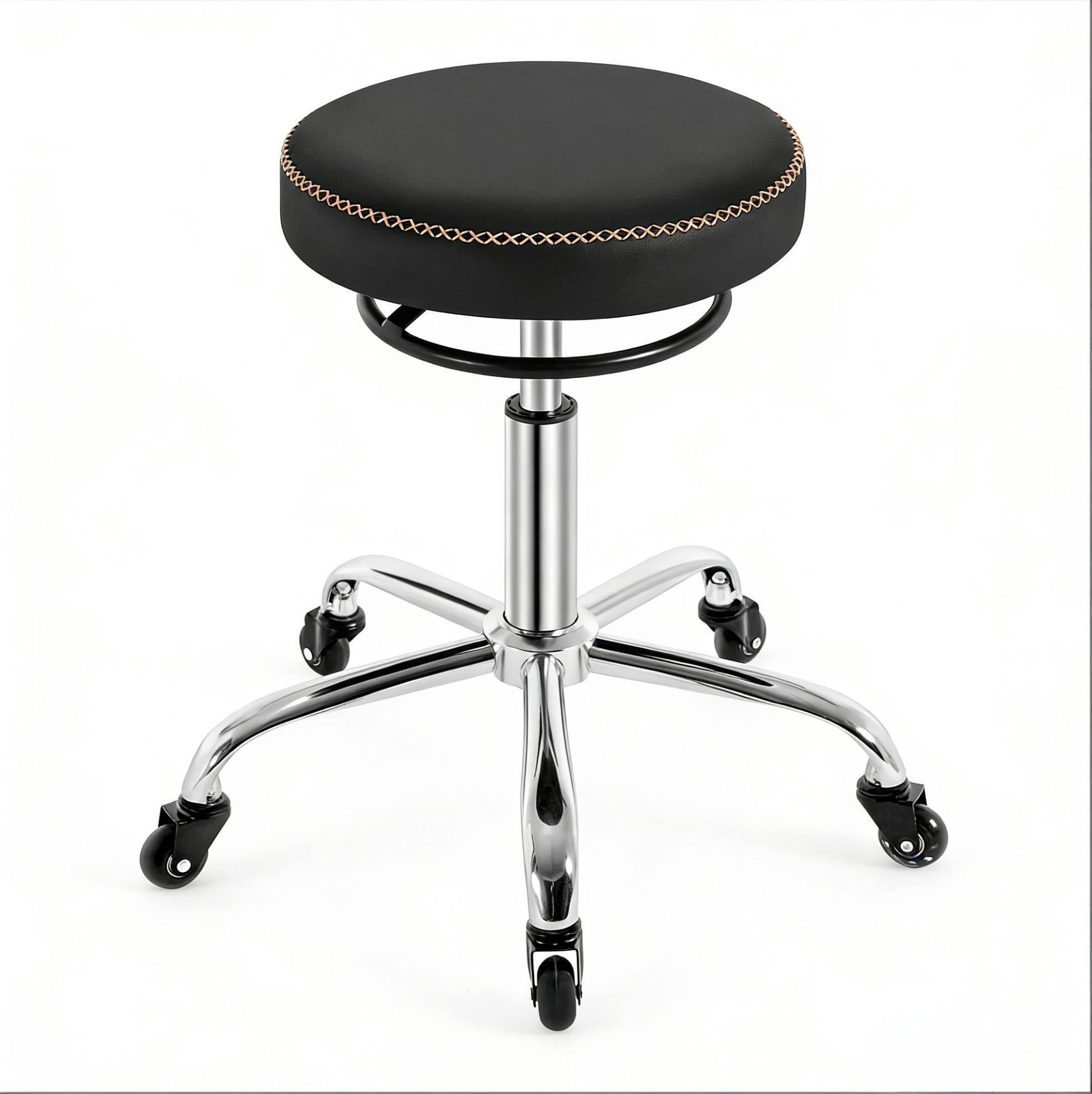 BÜROHOCKER höhenverstellbar 46-58 cm Metall Black - Schwarz, Metall (49/58/49cm) - Meubliv