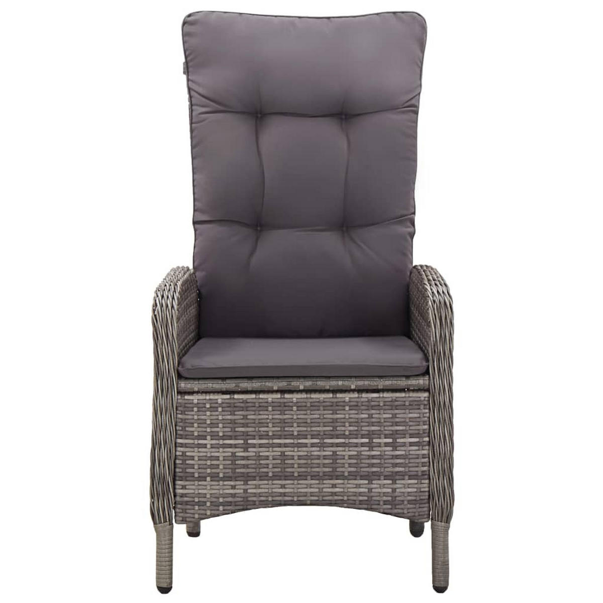 GARTEN-ESSGRUPPE 11-teilig Poly Rattan Grau - Grau, Kunststoff - vidaXL