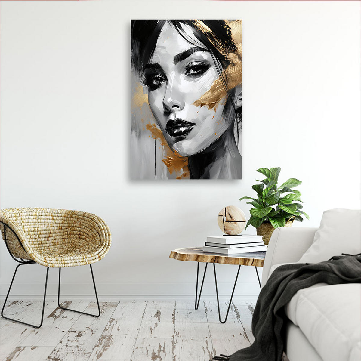 LEINWANDBILD Menschen & Charaktere 40x60cm - Goldfarben, Textil (40/60cm) - Feeby