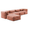 GARTENSOFA mit 5 Sitzplätzen, Terrakotta - Pink, Textil - Oviala
