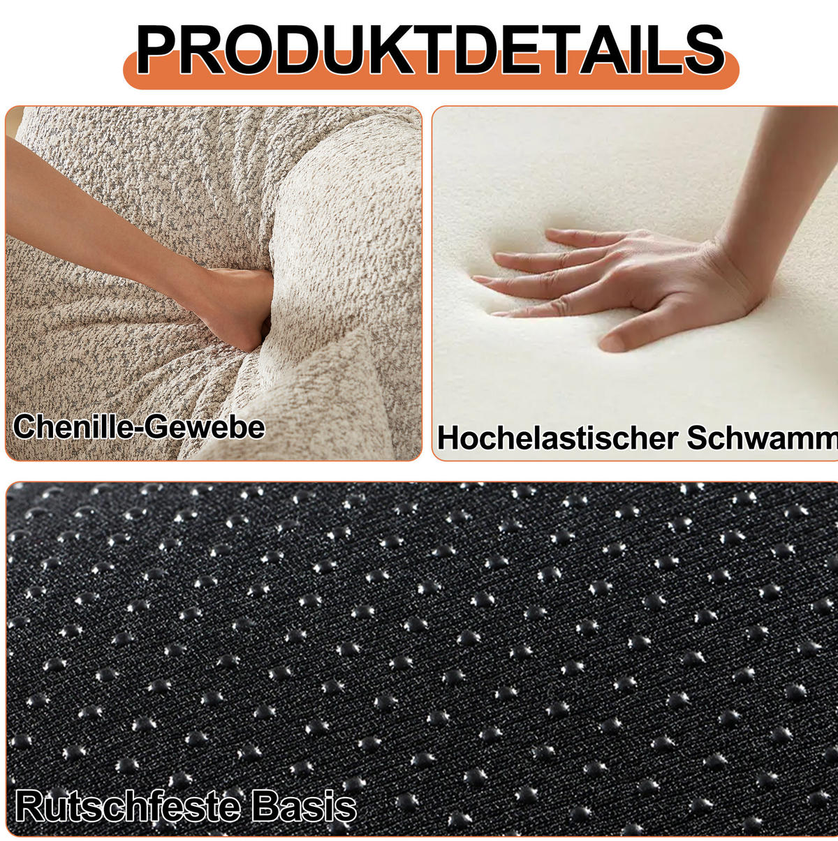 SCHLAFSOFA 2-in-1 mit Armlehnen-Ablagefach in Khaki Chenille 200/90/80 cm - Naturfarben, Textil (181.6/49.5/94cm) - OKWISH