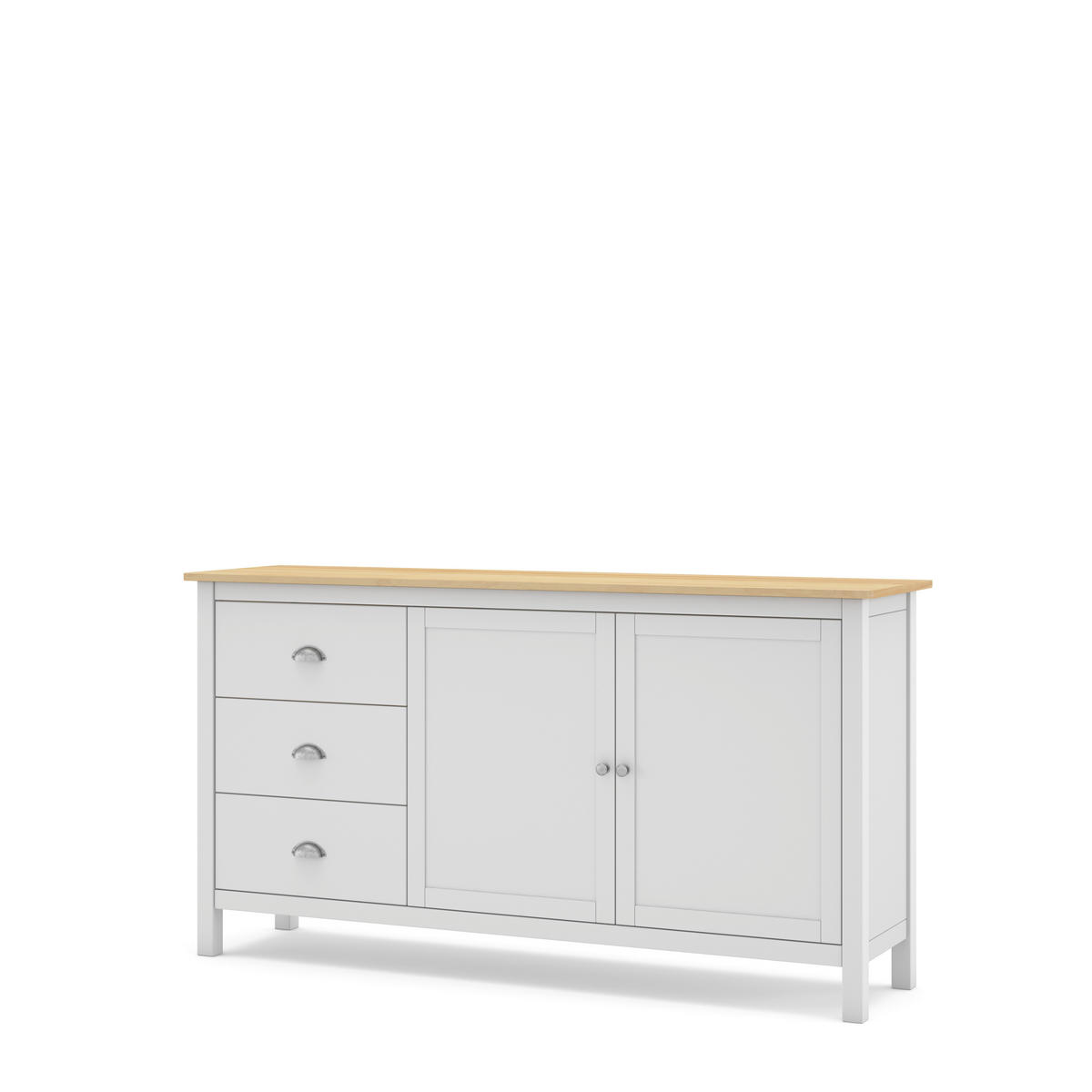 KOMMODE Misti Weiß 150/40/80.5 cm - Weiß, Holz (40/80.5/150cm) - Calicosy