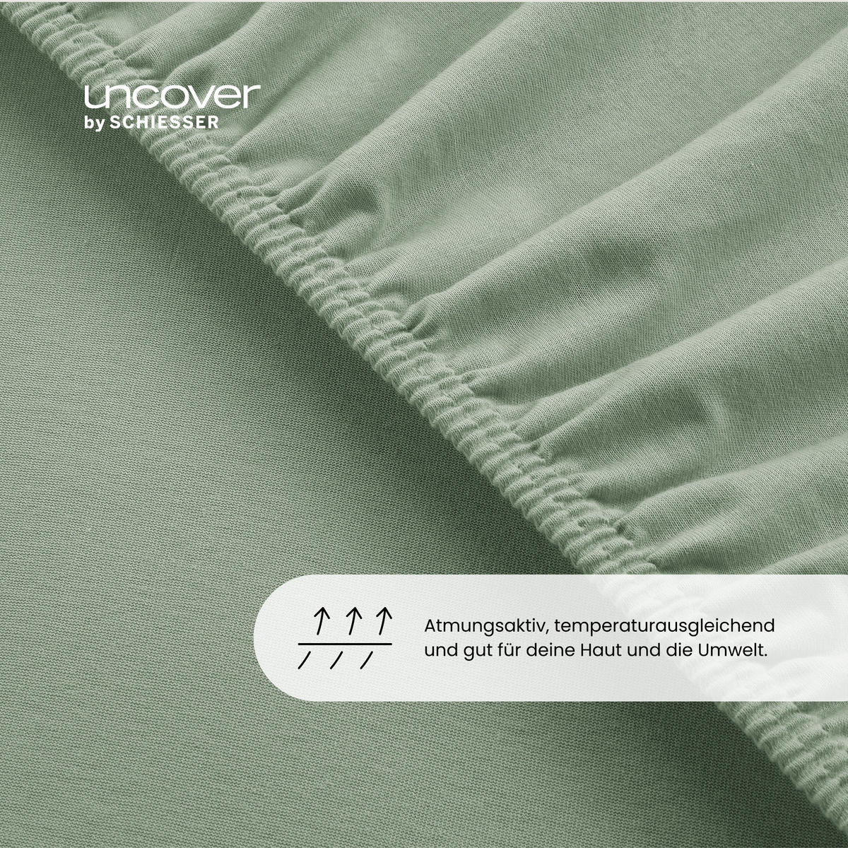 SPANNBETTLAKEN New Jersey - Edeljersey - 150 x 200 cm - Hellgrün - Hellgrün, Textil (150/200cm) - Uncover by Schiesser