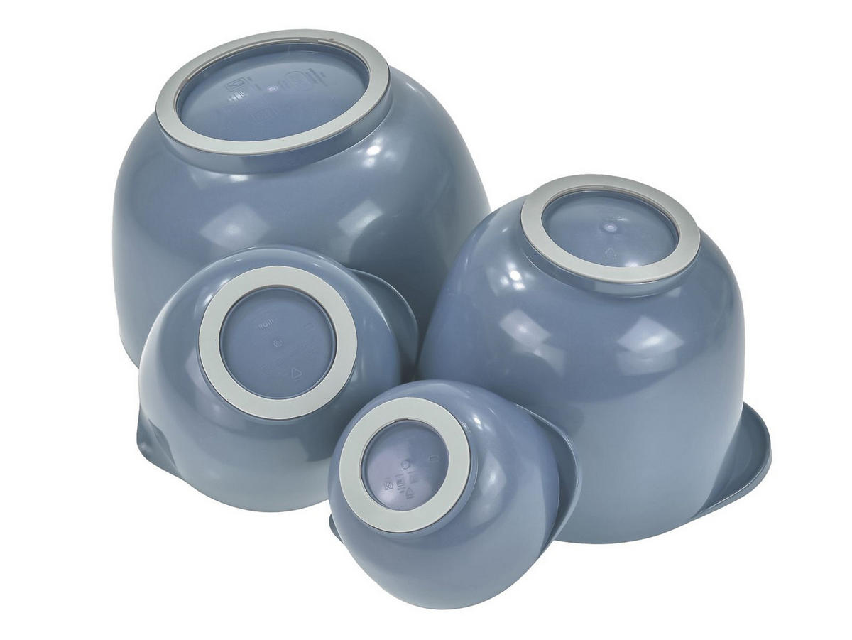 RÜHRSCHÜSSEL-SET Margrethe New grau blau (4tlg) - Blaugrau, Kunststoff (21/15cm) - Rosti