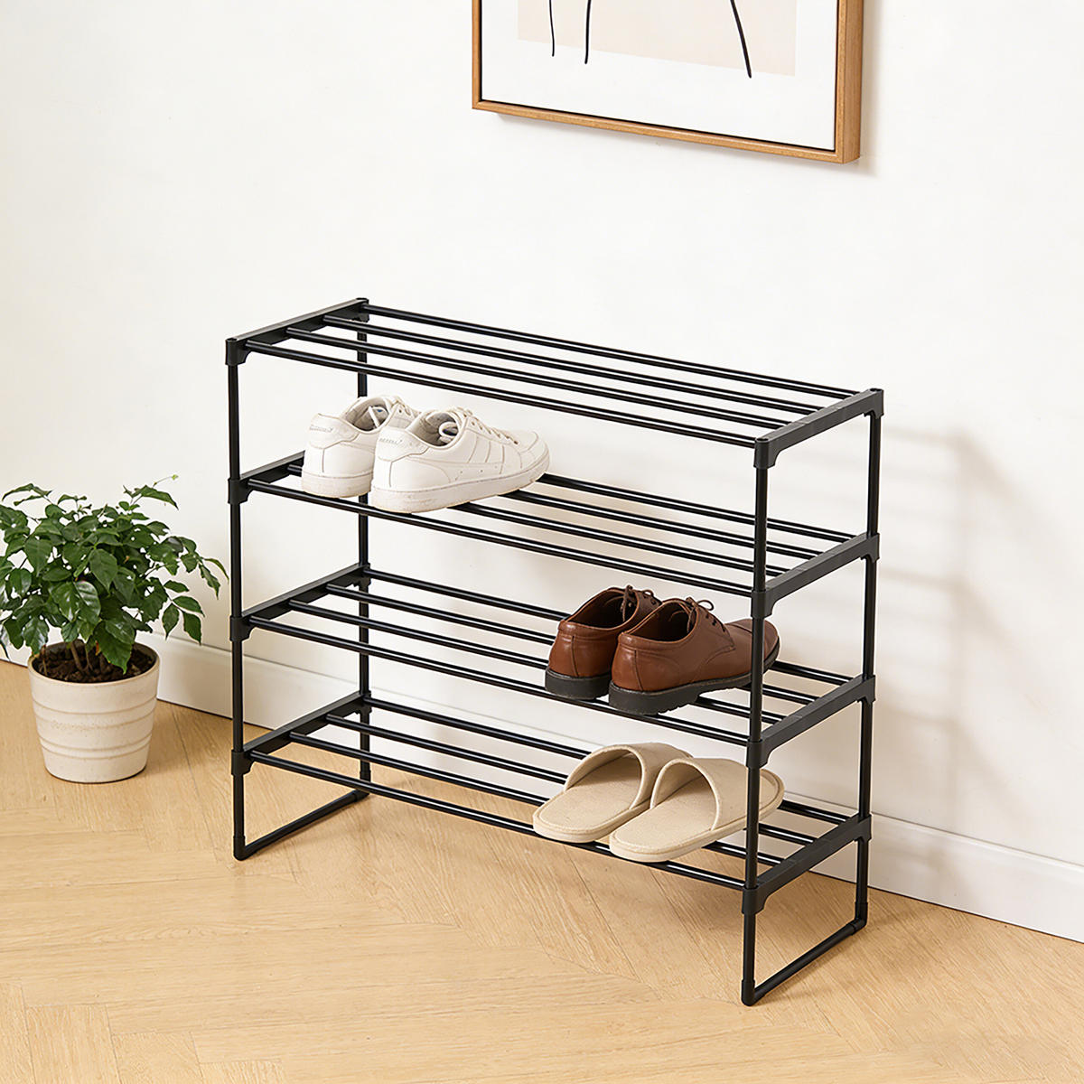 BOTNÍK - černá, kov/plast (68/72/30cm) - Relaxdays