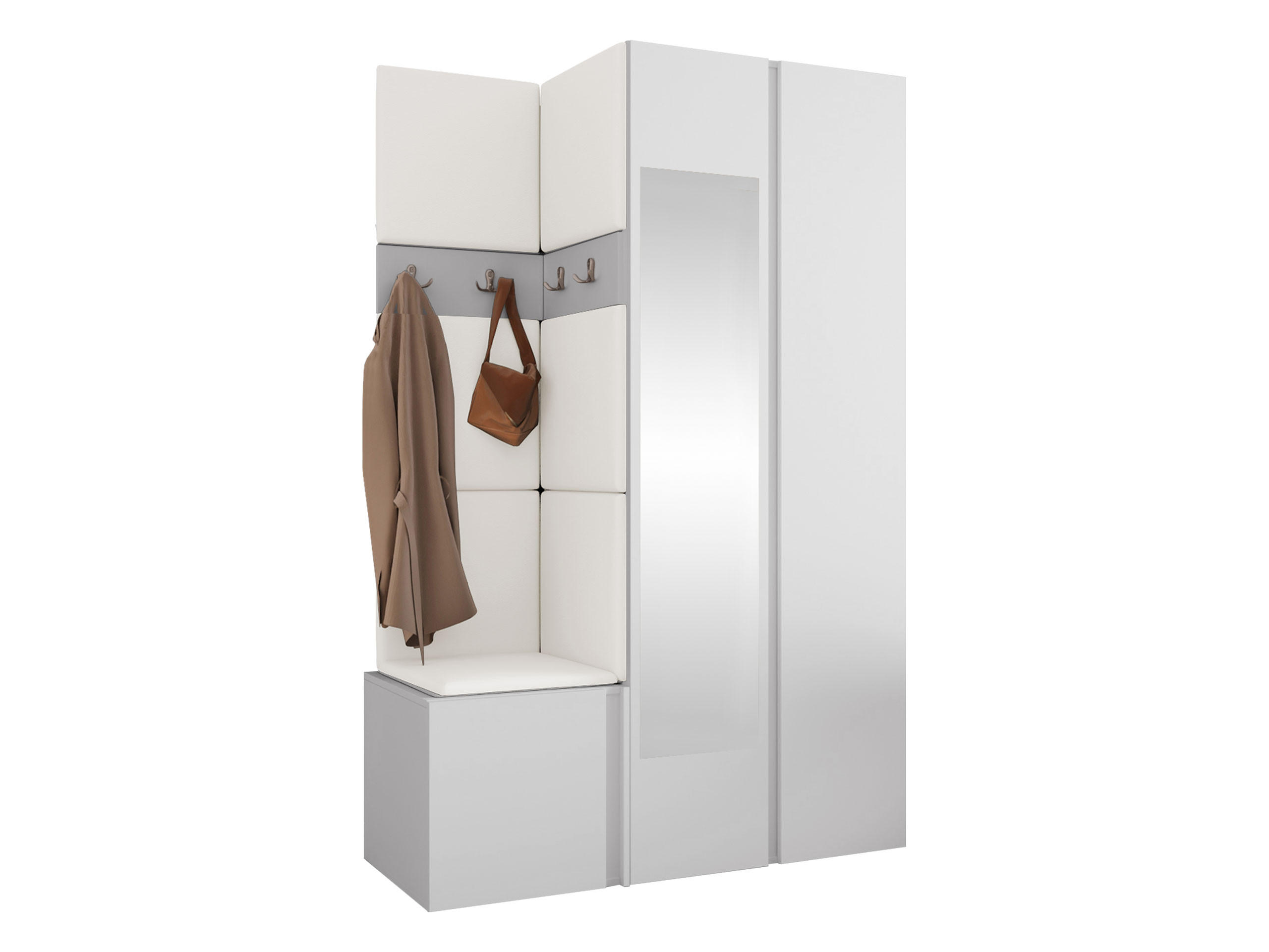 GARDEROBEN-SET Orion XXVI - Weiß, Holzwerkstoff/Kunststoff (116/186/46cm) - MIRJAN24