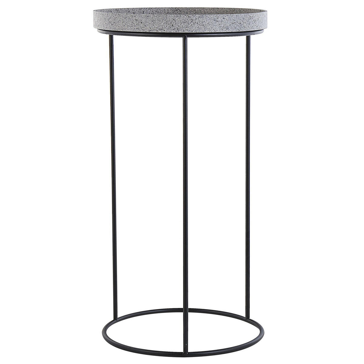 BEISTELLTISCH 3er Set Rund Schwarz, Grau, Weiß, Gelb Texon - Schwarz, Metall (36/36cm) - Beliani