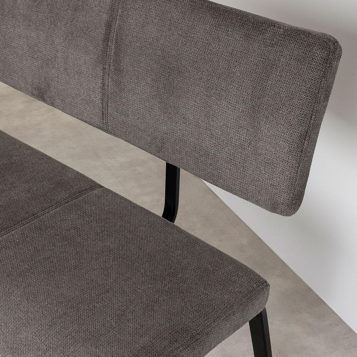 ESSZIMMERBANK VILAS - Schwarz, Textil/Metall (136/89/59cm) - IDIMEX