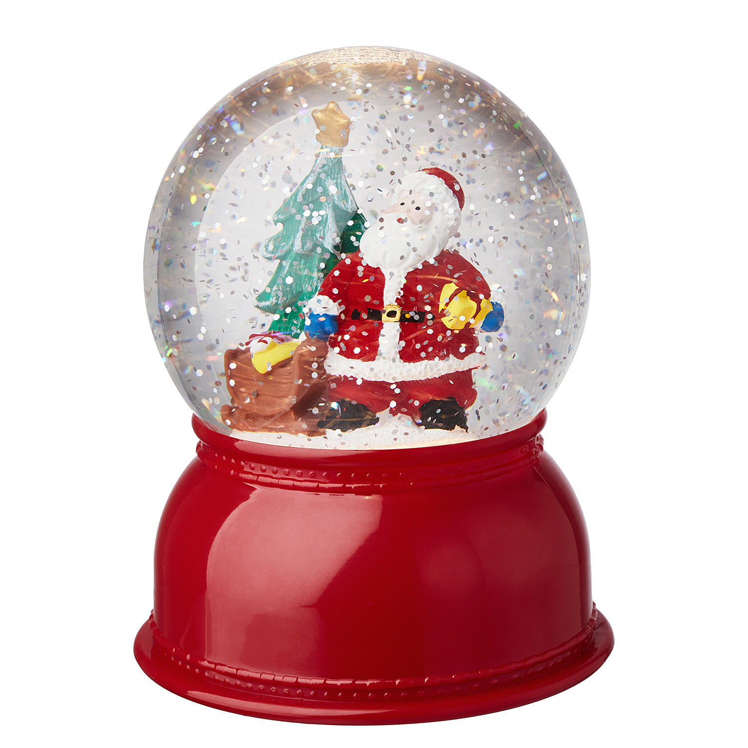 LED-SCHNEEKUGEL X-Mas - Rot, Kunststoff (10/14/10cm) - Butlers