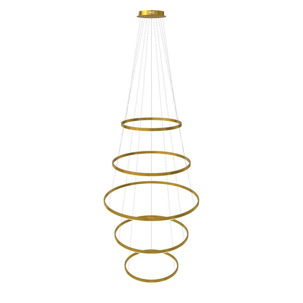 LED-HÄNGELAMPE 5er Ring Gold Ø 60 | 80 | 100 | 80 | 60cm - Goldfarben, Metall (1.3/100/3.3cm) - s.luce