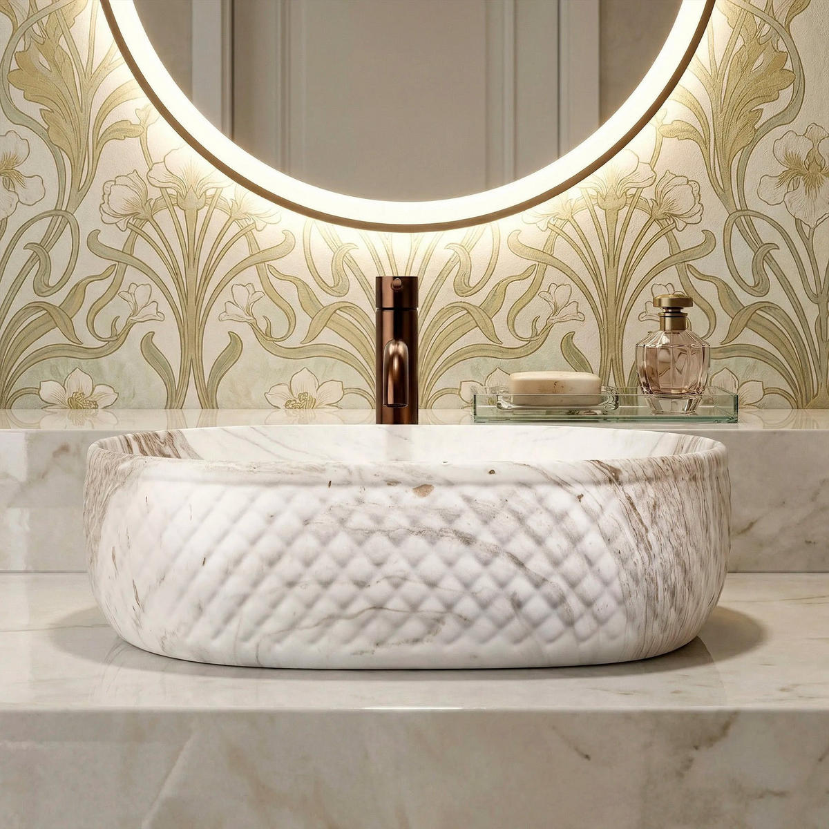 AUFSATZWASCHBECKEN Rea Oktawia Saturn - Beige, Keramik (35.5/15/50cm) - REA