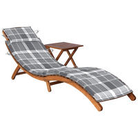 SONNENLIEGE mit Tisch und Auflage Massivholz Akazie - Braun, Holz (55/64/184cm) - furnicato
