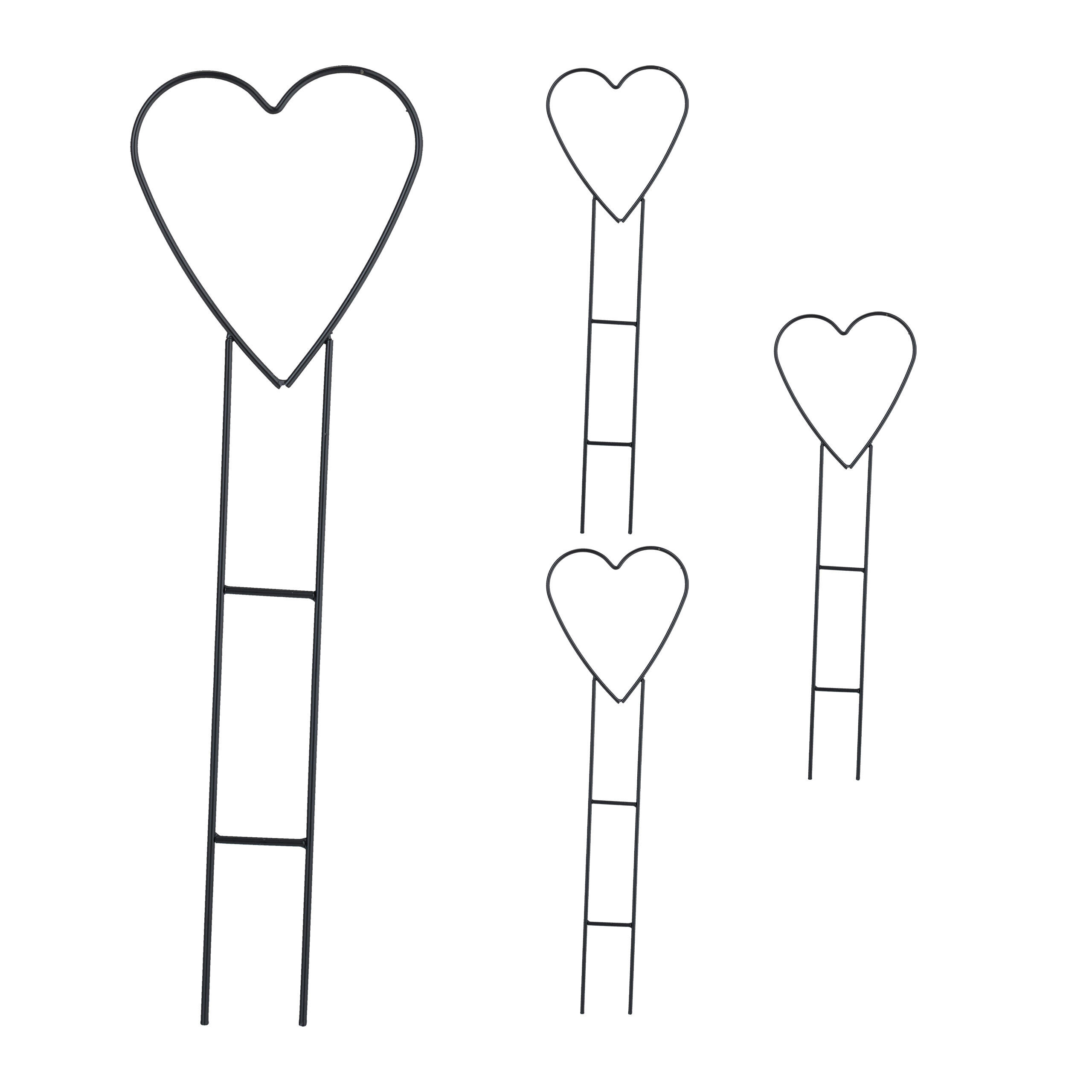 4xRANKHILFE - Schwarz, Kunststoff/Metall (14.5/48/0.5cm) - Relaxdays