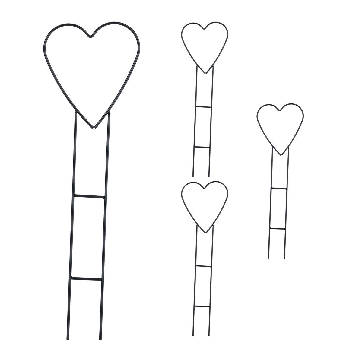 4xRANKHILFE - Schwarz, Kunststoff/Metall (14.5/48/0.5cm) - Relaxdays