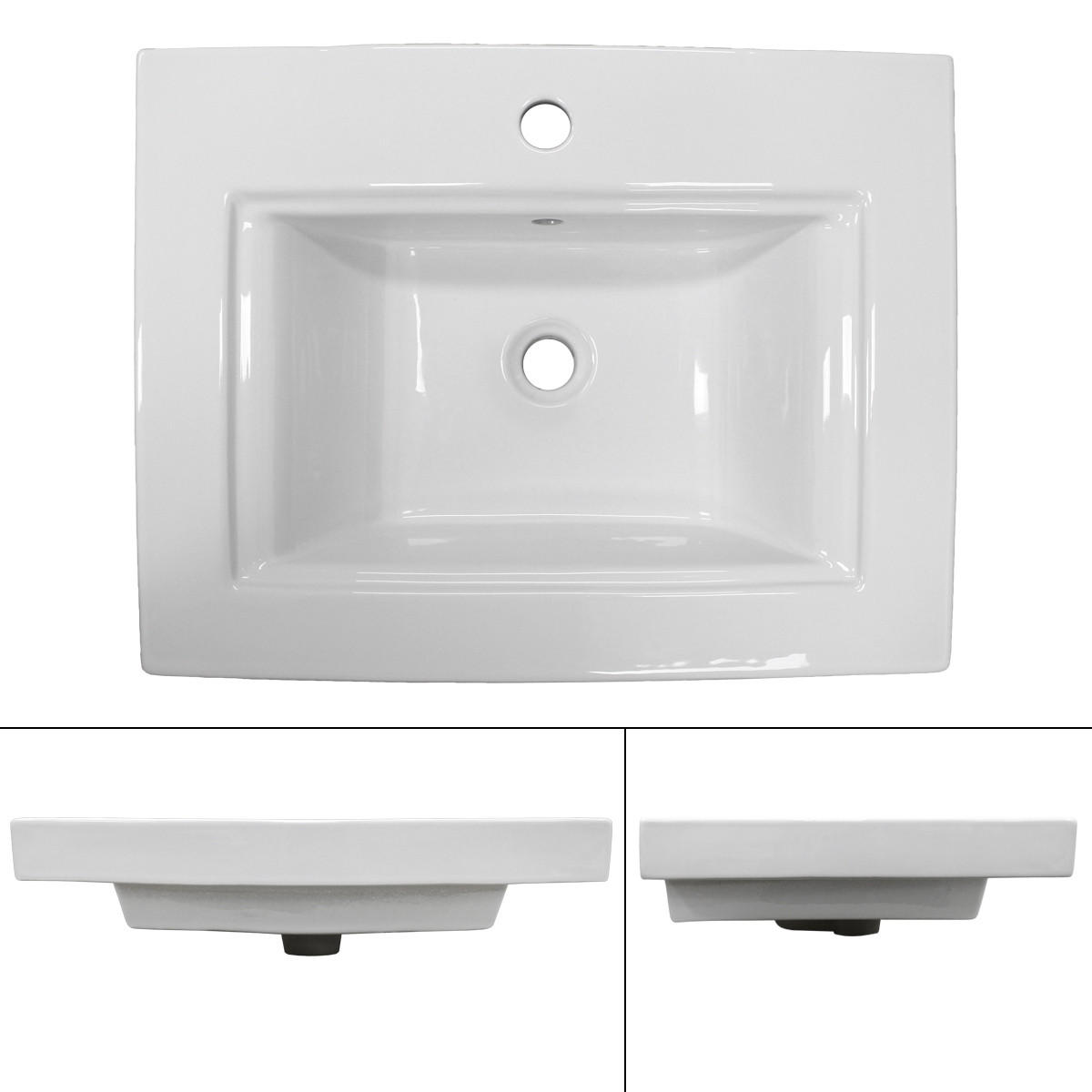 WASCHBECKEN - Weiß, Keramik (46.5/16/60.5cm) - ECD-Germany