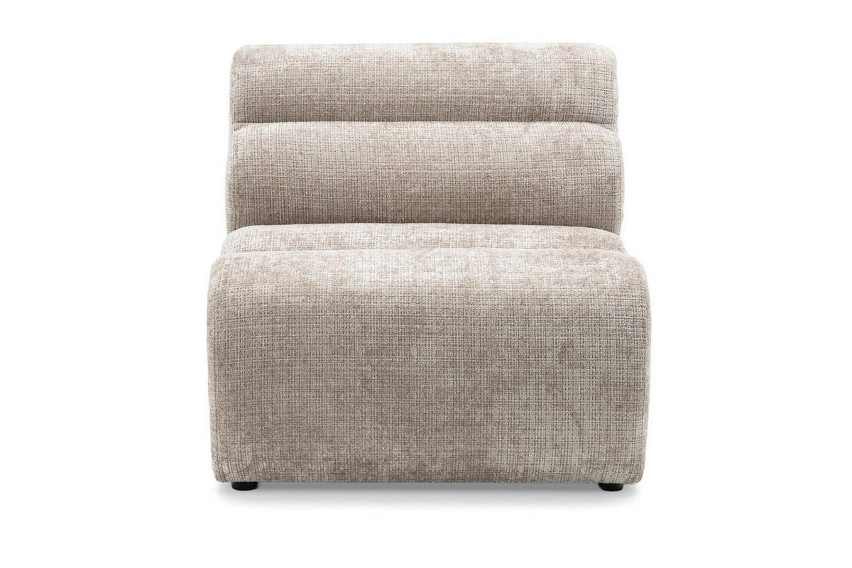 5-SITZER modulares Ecksofa VEER SET 2 Links, 379 x 175 cm, Chenille Webstoff Beige - Beige/Schwarz, Holz/Kunststoff (379/175cm) - Muffo