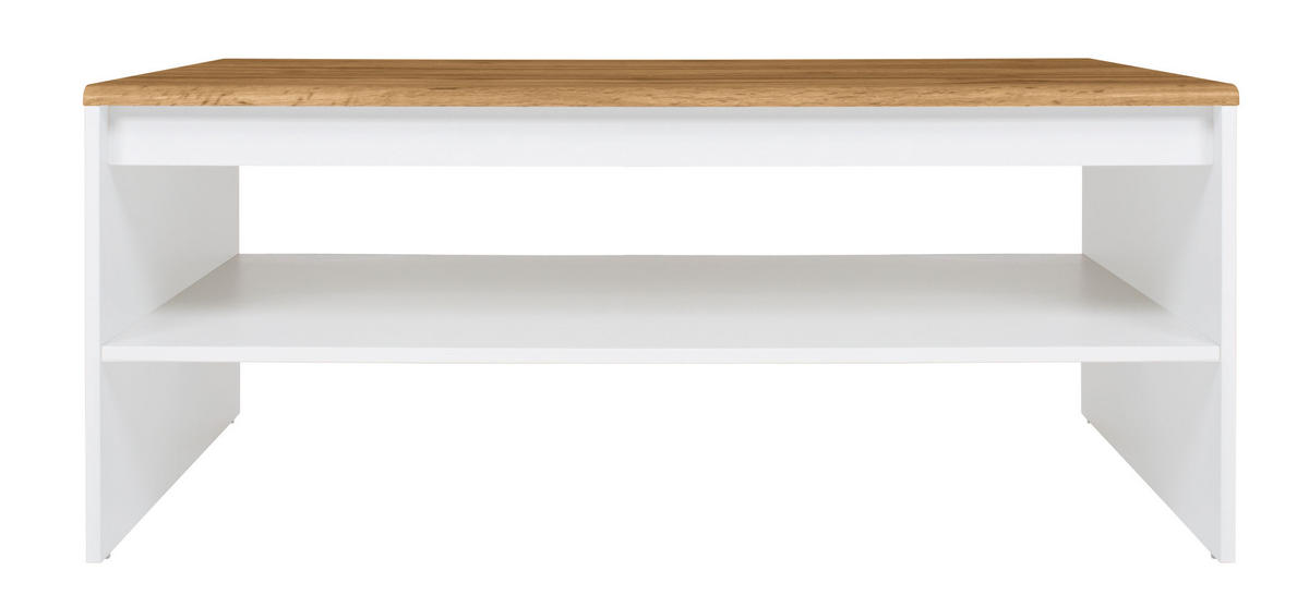 COUCHTISCH Holten weiß / Eiche Wotan 110 / 65 / 45,5cm - Eiche Wotan/Weiß, Holz/Holzwerkstoff (65/110/46cm) - Feldmann-Wohnen