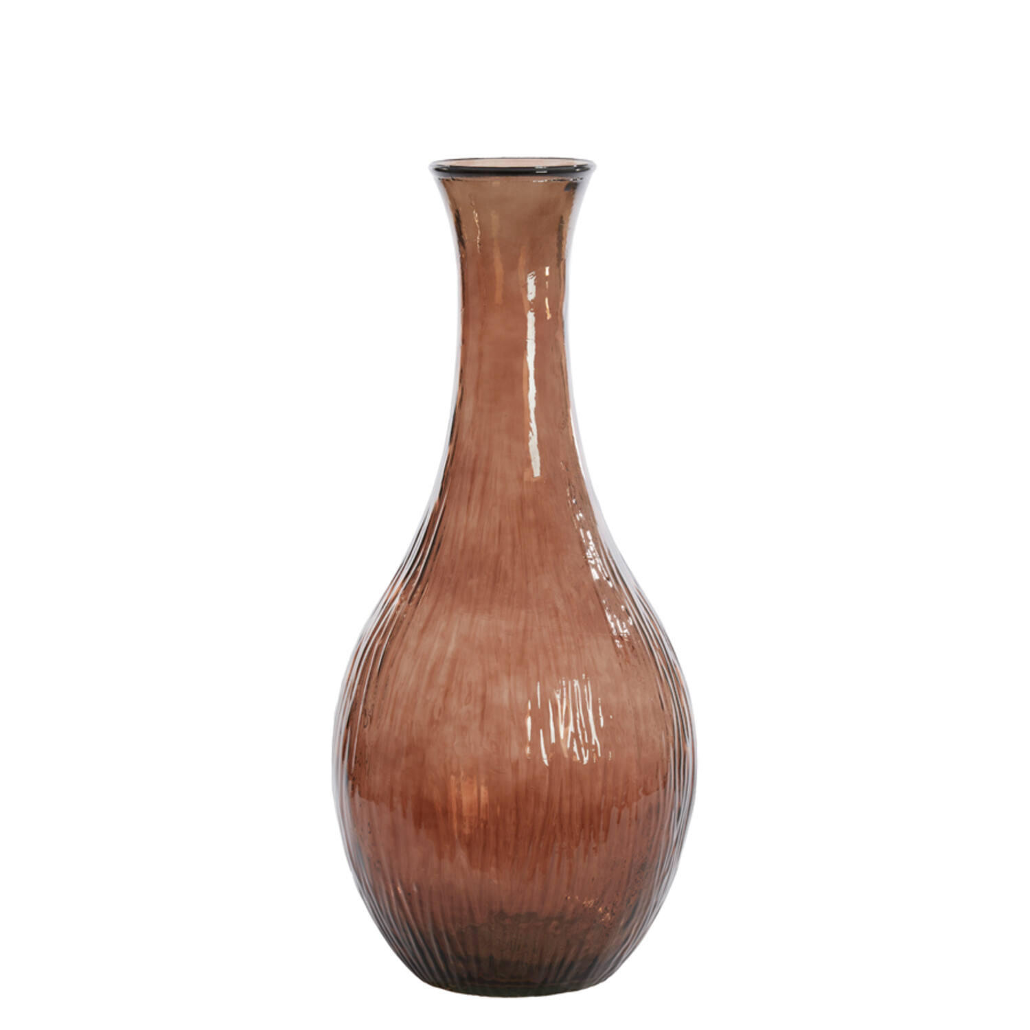 BODENVASE JUTHA Ø34x75 cm, Glas, Braun - Braun, Glas (75cm) - Light & Living