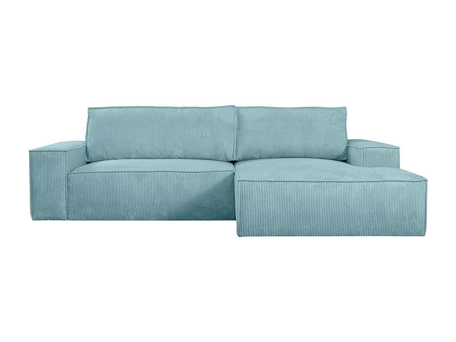 SCHLAFSOFA - 4 Personen - Samt, Stoff - Türkisblau - - Hellblau, Textil (267/85/167cm) - Vente-Unique